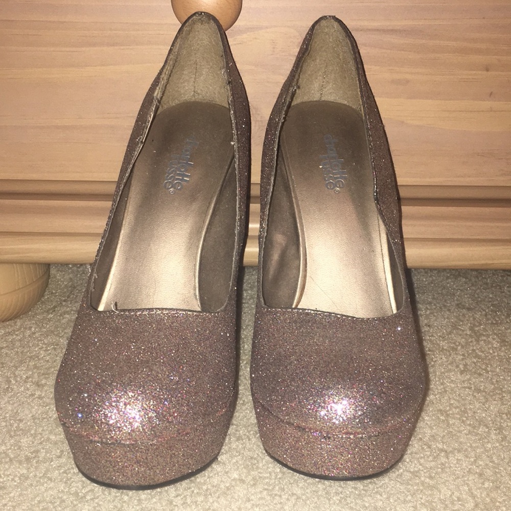 Bronze Glitter Heels